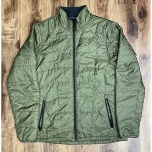 Oakley Link Thinsulate Full Zip Jacket Olive Green Puffer Quilted Ski Y2K Men L
